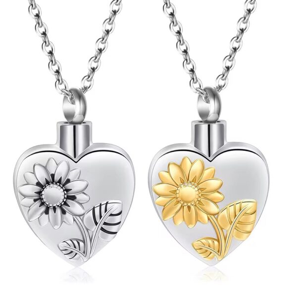 starlight urns sunflower heart urn necklace – cremation jewelry for ashes