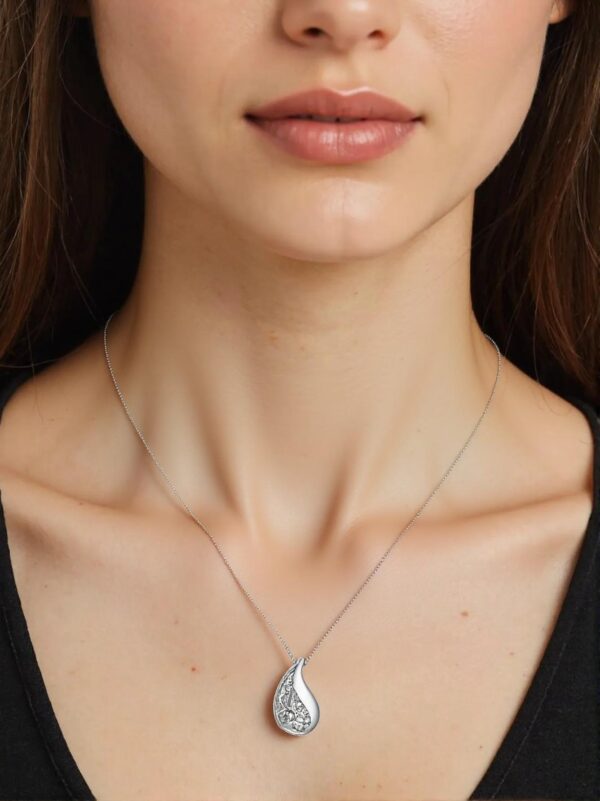 teardrop tree of life starlight urns urn necklace with zirconia – elegant cremation jewelry for ashes