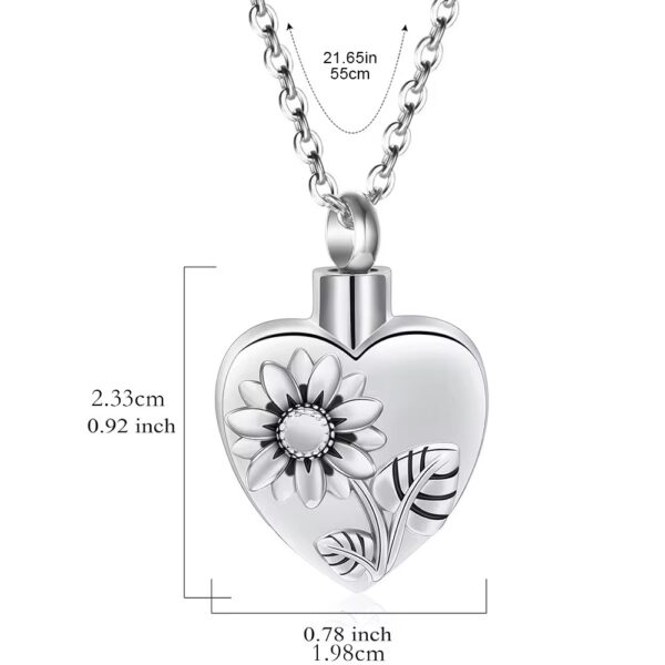 starlight urns sunflower heart urn necklace – cremation jewelry for ashes