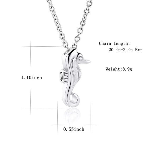 starlight urns seahorse urn necklace for ashes – stainless steel cremation jewelry memorial keepsake pendant