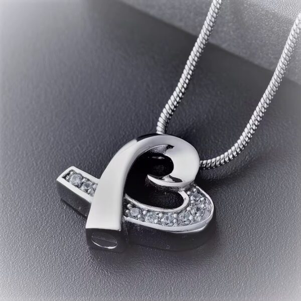 starlight urns ribbon heart urn necklace for ashes – elegant memorial keepsake pendant