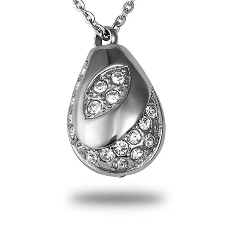 Evil Eye Teardrop Urn Starlight Urns Necklace for Ashes – Stainless Steel Memorial Keepsake Pendant