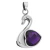 starlight urns elegant purple swan urn necklace for ashes – stainless steel memorial pendant