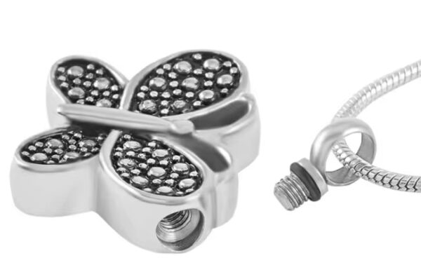 starlight urns dotted butterfly urn necklace for ashes – stainless steel memorial pendant