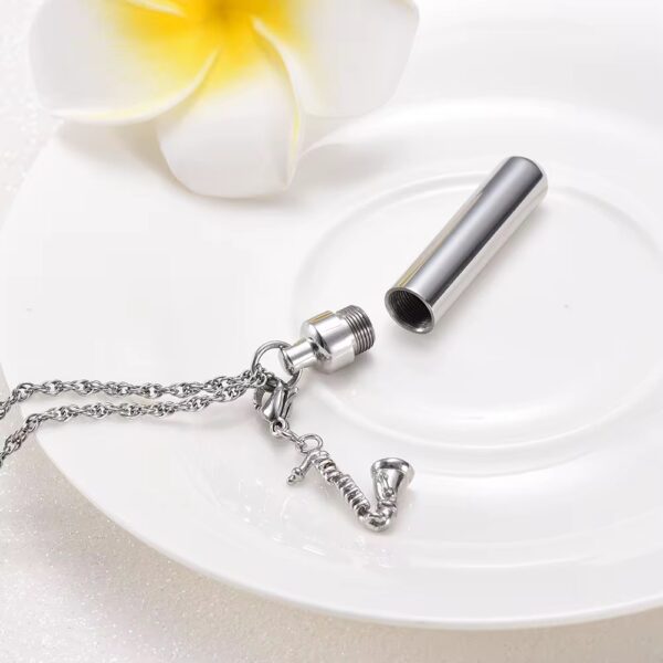 starlight urns saxophone urn necklace for ashes – stainless steel cremation jewelry for music lovers