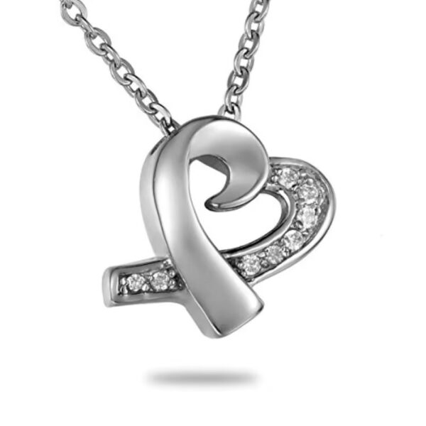 starlight urns ribbon heart urn necklace for ashes – elegant memorial keepsake pendant