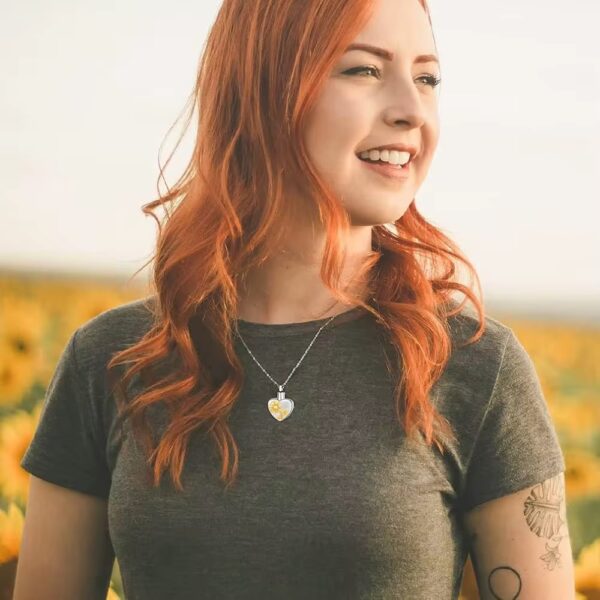 starlight urns sunflower heart urn necklace – cremation jewelry for ashes
