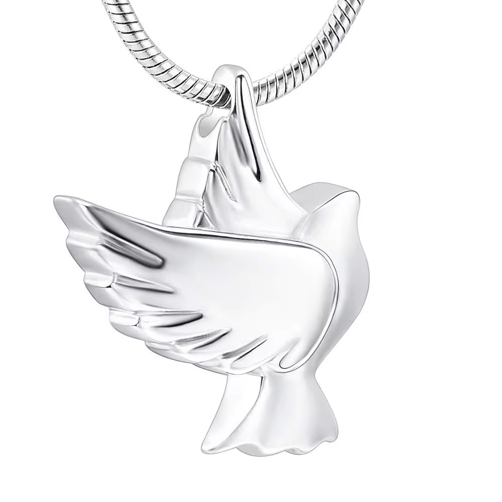 Starlight Urns Pigeon Urn Necklace for Ashes – Stainless Steel Memorial Pendant Keepsake