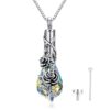 rose tree crystal drop urn necklace – memorial keepsake pendant for ashes