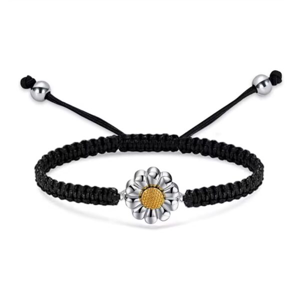 starlight urns adjustable rope sunflower daisy urn bracelet for women – memorial ashes keepsake jewelry