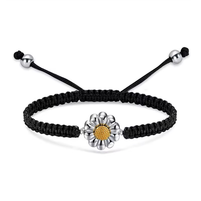 Starlight Urns Adjustable Rope Sunflower Daisy Urn Bracelet for Women – Memorial Ashes Keepsake Jewelry