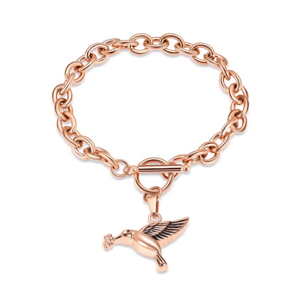 starlight urns hummingbird holding flower urn bracelet – memorial cremation jewelry for ashes