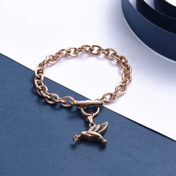 starlight urns hummingbird holding flower urn bracelet – memorial cremation jewelry for ashes