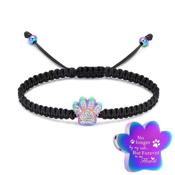 starlight urns paw print urn bracelet for ashes – unisex memorial keepsake jewelry for pet lovers