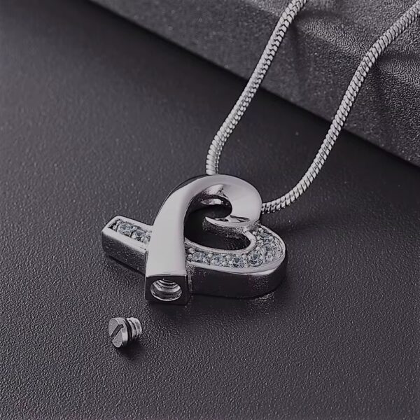 starlight urns ribbon heart urn necklace for ashes – elegant memorial keepsake pendant