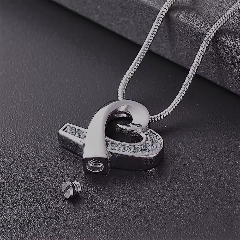 starlight urns ribbon heart urn necklace for ashes – elegant memorial keepsake pendant