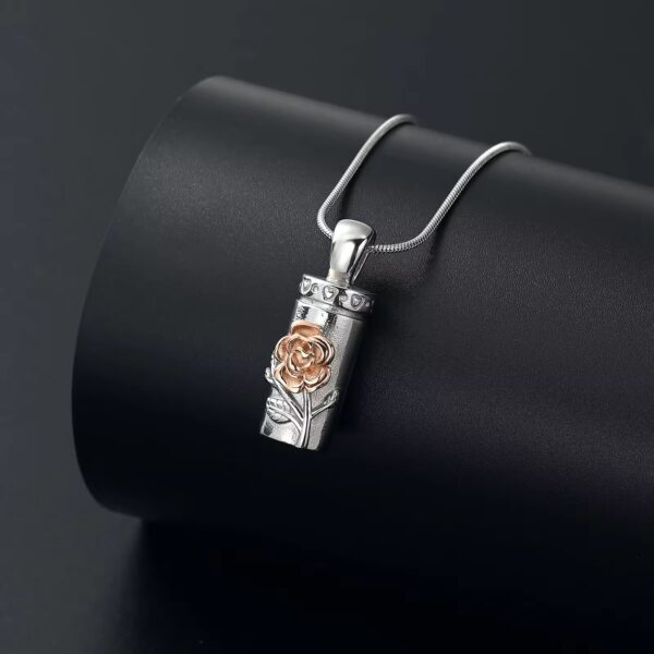 starlight urns rose cylinder urn necklace for ashes – stainless steel cremation jewelry memorial keepsake pendant
