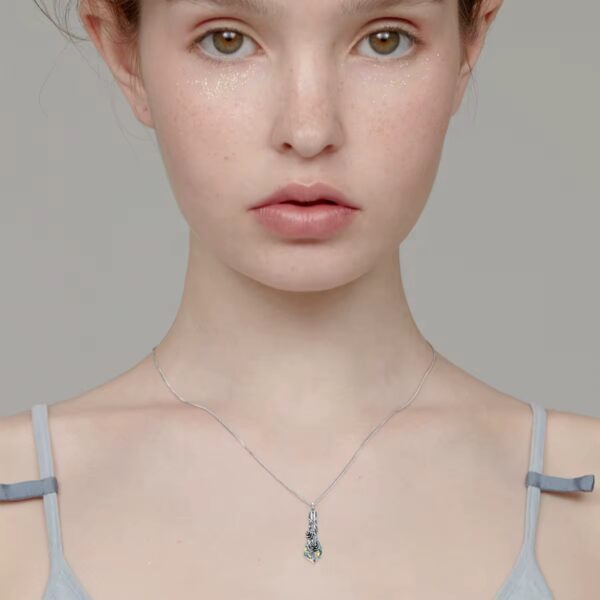 rose tree crystal drop urn necklace – memorial keepsake pendant for ashes