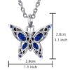 starlight urns purple crystal butterfly urn necklace – memorial ashes keepsake jewelry