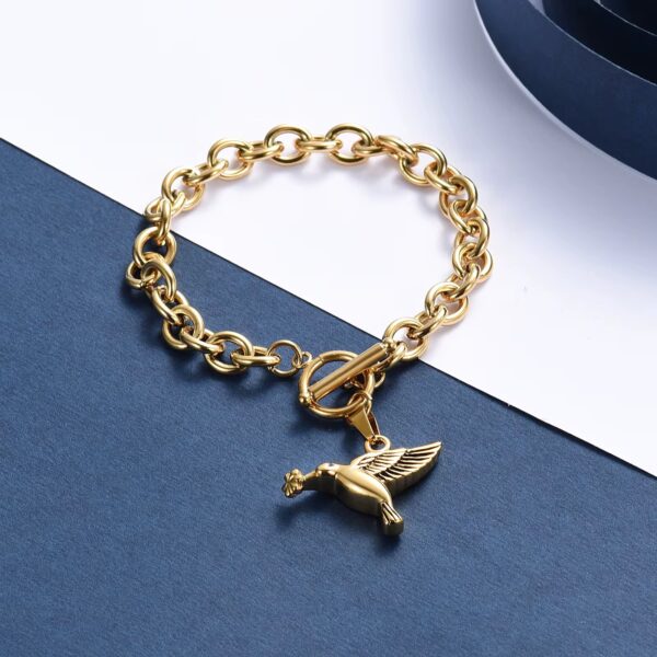 starlight urns hummingbird holding flower urn bracelet – memorial cremation jewelry for ashes