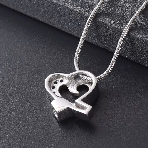 starlight urns ribbon heart urn necklace for ashes – elegant memorial keepsake pendant