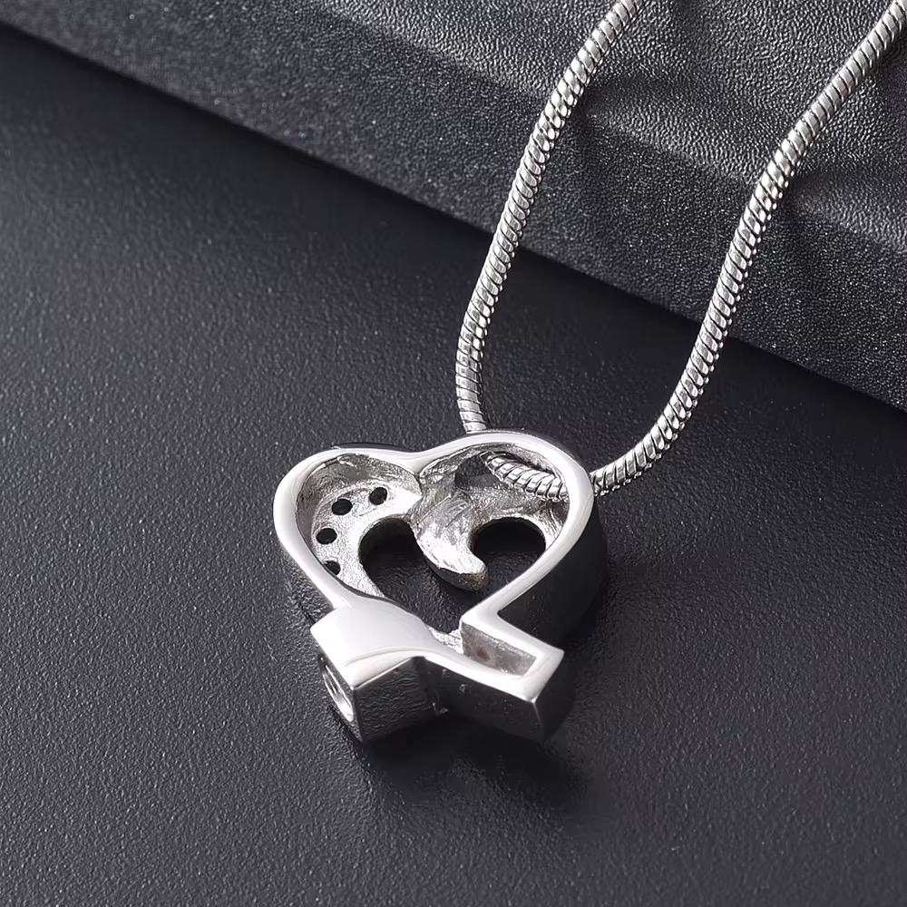 starlight urns ribbon heart urn necklace for ashes – elegant memorial keepsake pendant