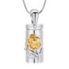 starlight urns rose cylinder urn necklace for ashes – stainless steel cremation jewelry memorial keepsake pendant