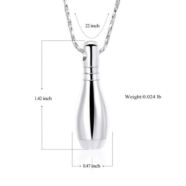 starlight urns bowling pin urn necklace for ashes – stainless steel cremation jewelry keepsake