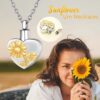starlight urns sunflower heart urn necklace – cremation jewelry for ashes