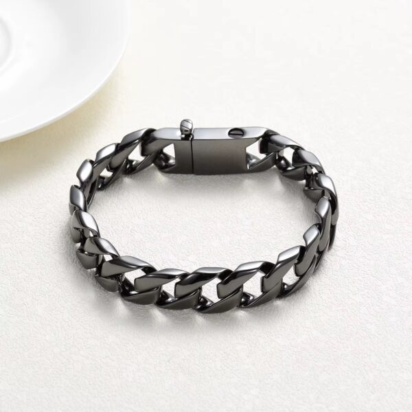 starlight urns heavy stainless steel chain link urn bracelet for men – memorial cremation jewelry for ashes