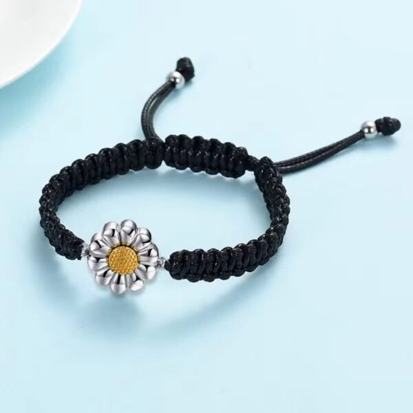 starlight urns adjustable rope sunflower daisy urn bracelet for women – memorial ashes keepsake jewelry