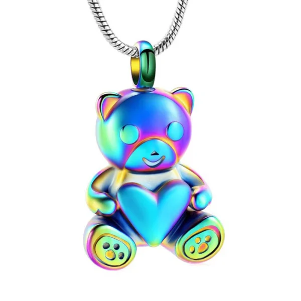 starlight urns teddy bear urn necklace – child & infant memorial cremation jewelry for ashes