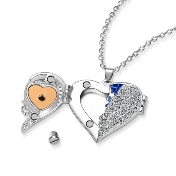 starlight urns american flag heart crystal urn necklace – patriotic memorial jewelry for ashes