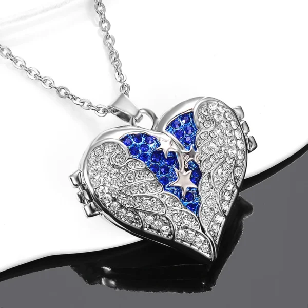 starlight urns american flag heart crystal urn necklace – patriotic memorial jewelry for ashes