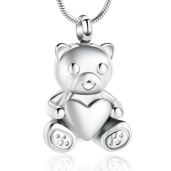 starlight urns teddy bear urn necklace – child & infant memorial cremation jewelry for ashes