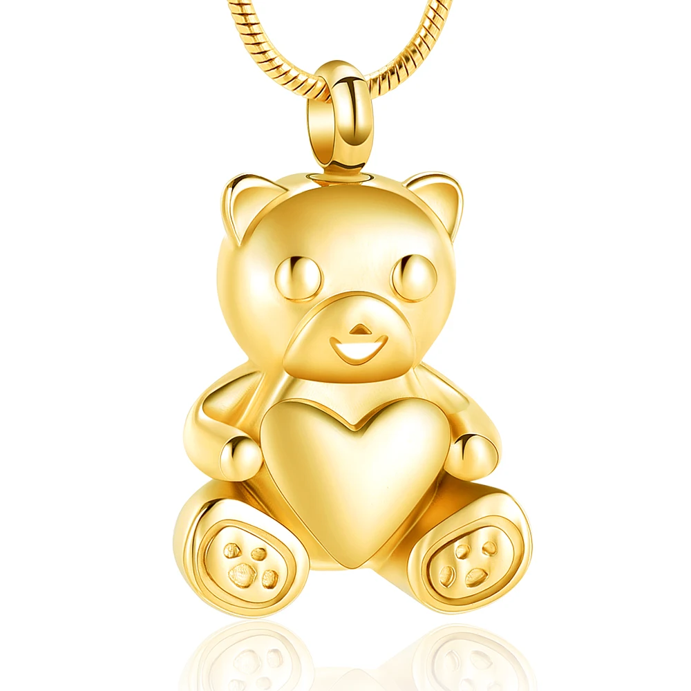 Starlight Urns Teddy Bear Urn Necklace – Child & Infant Memorial Cremation Jewelry for Ashes