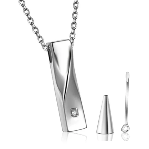 starlight urns twisted bar with zirconia urn necklace – elegant memorial jewelry for ashes