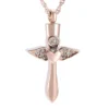starlight urns cross with wings and heart urn necklace for ashes
