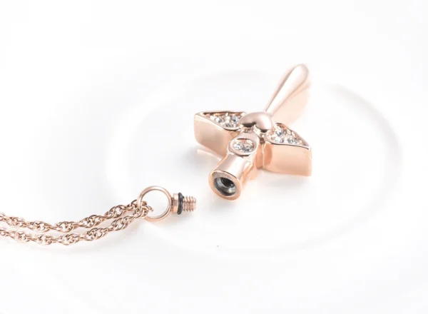 starlight urns cross with wings and heart urn necklace for ashes
