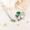 starlight urns clover with green zirconia urn necklace – lucky memorial jewelry for ashes