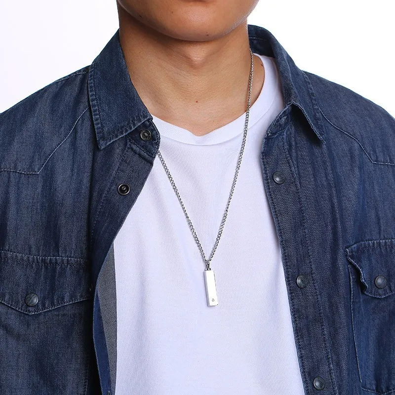 Starlight Urn Cuboid Urn Necklace, Unisex Cremation Jewelry