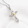 starlight urns cross with wings and heart urn necklace for ashes