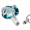 starlight urns blue heart crystal urn necklace “always in my heart” memorial jewelry