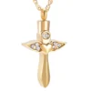 starlight urns cross with wings and heart urn necklace for ashes