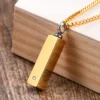 starlight urn cuboid urn necklace, unisex cremation jewelry