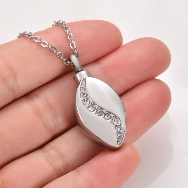 starlight urns teardrop urn necklace with crystals for ashes – stainless steel cremation jewelry memorial keepsake pendant