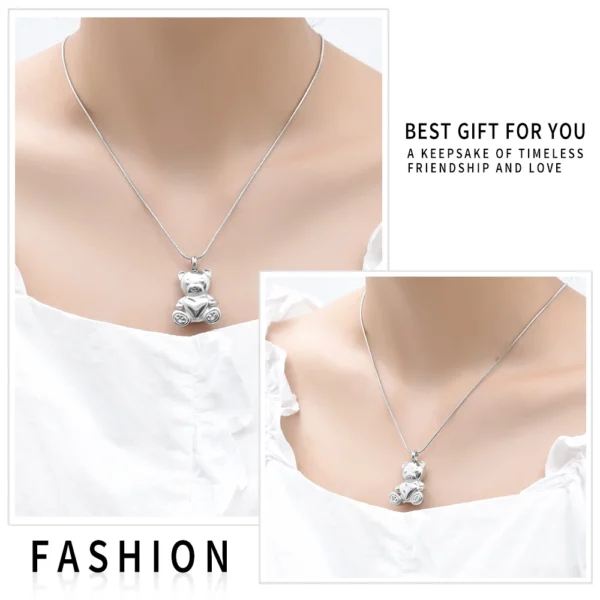 starlight urns teddy bear urn necklace – child & infant memorial cremation jewelry for ashes