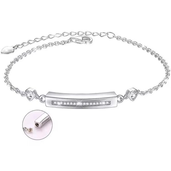 starlight urns cube urn bracelet with heart crystals – memorial cremation jewelry for women