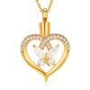 starlight urns heart shaped urn necklace with crystal butterfly – memorial cremation jewelry for ashes