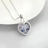 starlight urns stainless steel purple crystal heart cremation jewelry necklace for ashes